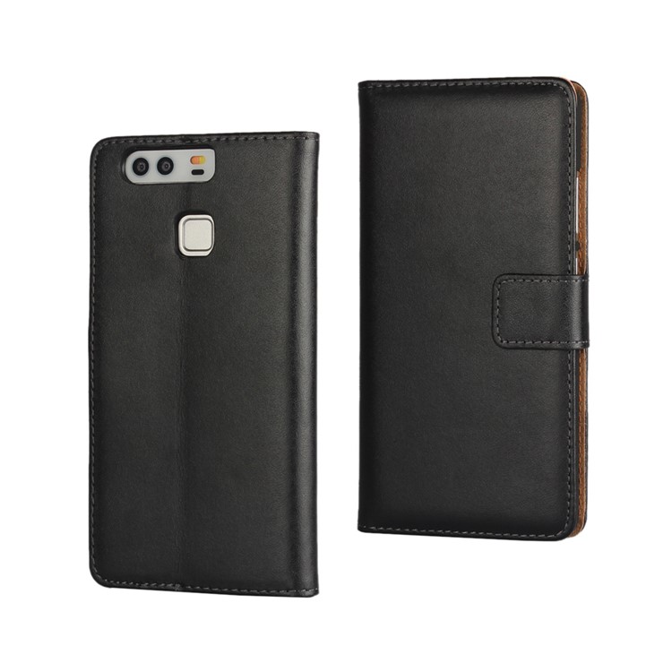 Original Split Ledertasche Für Huawei P9 - Schwarz-1