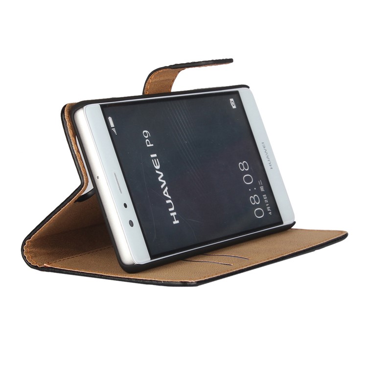 Original Split Ledertasche Für Huawei P9 - Schwarz-2
