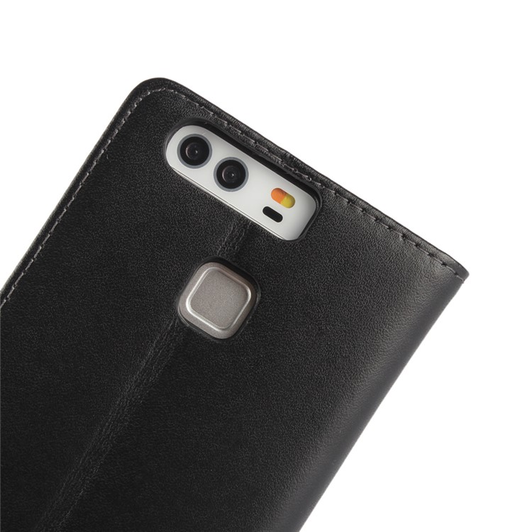 Original Split Ledertasche Für Huawei P9 - Schwarz-6