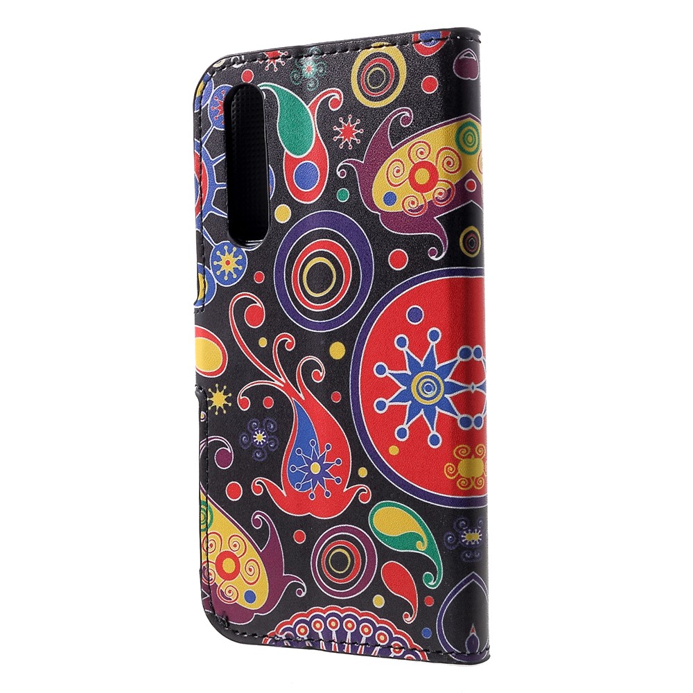Patterned Card Holder Stand Leather Accessory Casing Shell for Huawei P30 - Vintage Pattern-2
