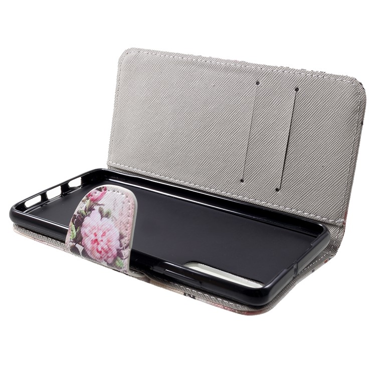 Cross Texture Pattern Printing Leather Wallet Mobile Casing for Huawei P30 - Eiffel Tower and Flower-5