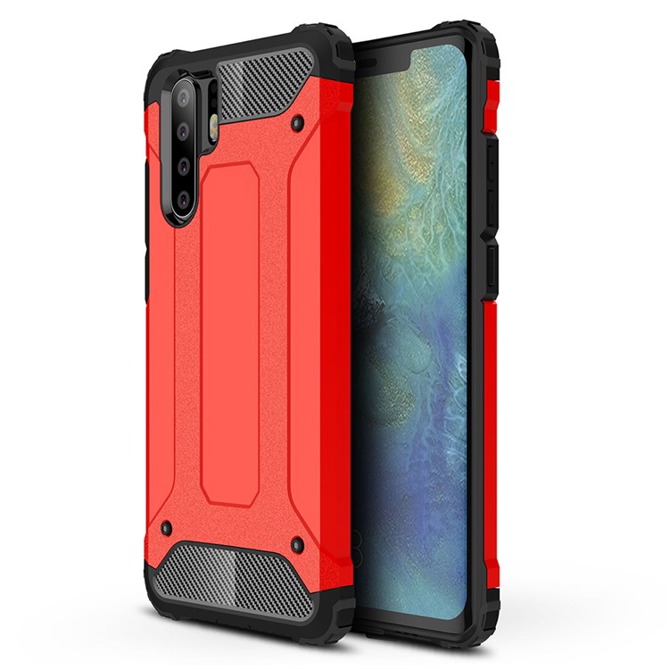 Armor Guard Plastic + TPU Hybrid Back Case for Huawei P30 Pro - Red-1