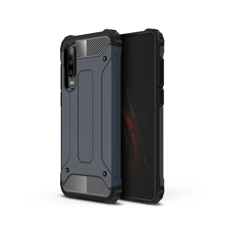 Armor Guard Plastic + TPU Hybrid Shell Case for Huawei P30 - Dark Blue-1