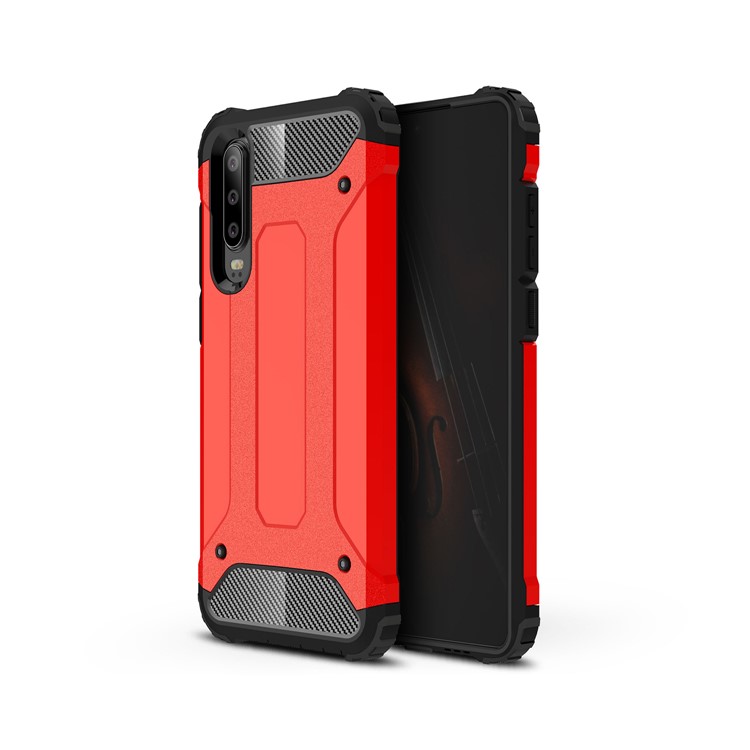 Armor Guard Plastic + TPU Hybrid Cover Shell Case for Huawei P30 - Red-1