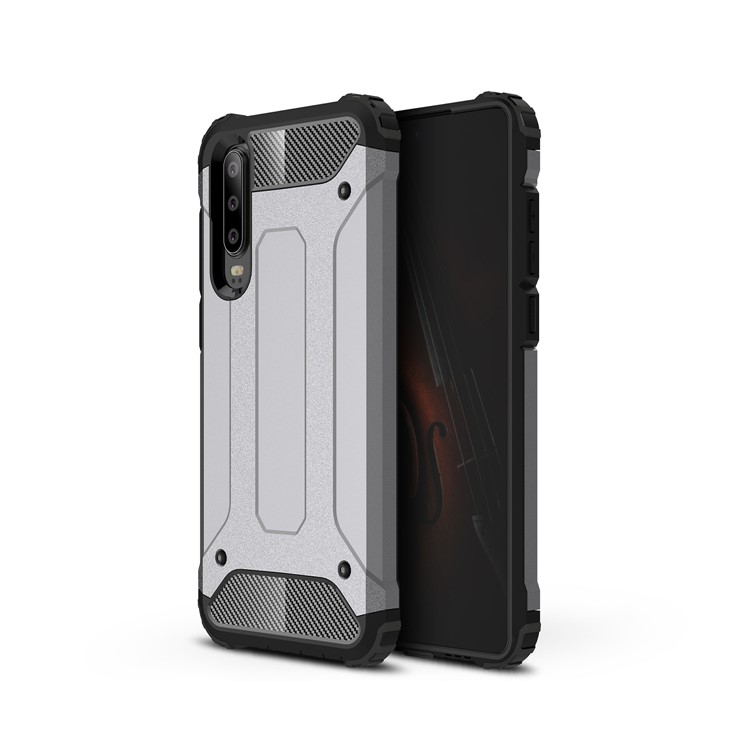 Armor Guard Plastic + TPU Hybrid Case Shell for Huawei P30 - Grey-1