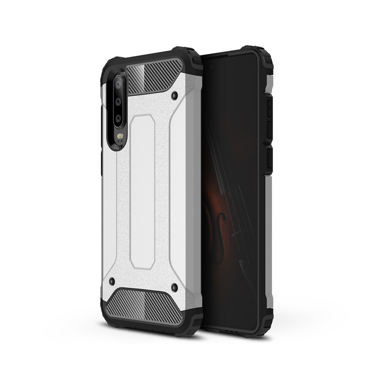 Armor Guard Plastic + TPU Hybrid Case Accessory for Huawei P30 - Silver-1
