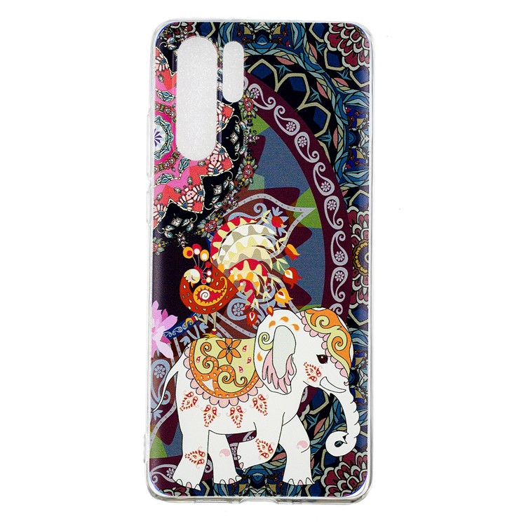 Pattern Printing TPU Case Cover for Huawei P30 Pro - Flower and Elephant-2