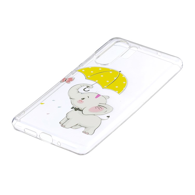 Pattern Printing TPU Phone Shell Case for Huawei P30 Pro - Elephant Holding an Umbrella-3