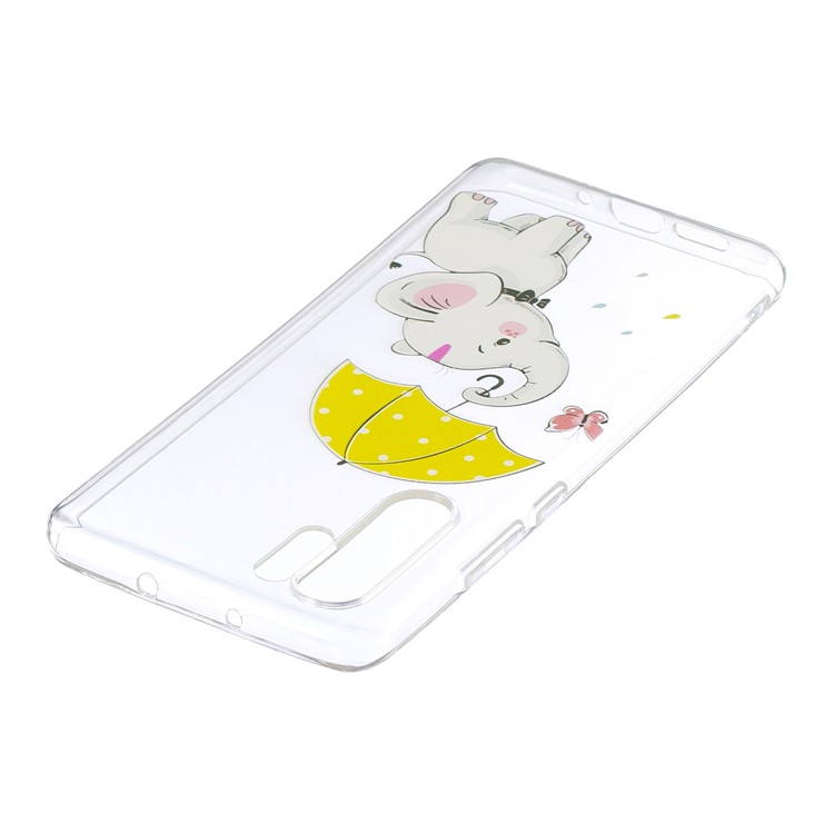 Pattern Printing TPU Phone Shell Case for Huawei P30 Pro - Elephant Holding an Umbrella-4