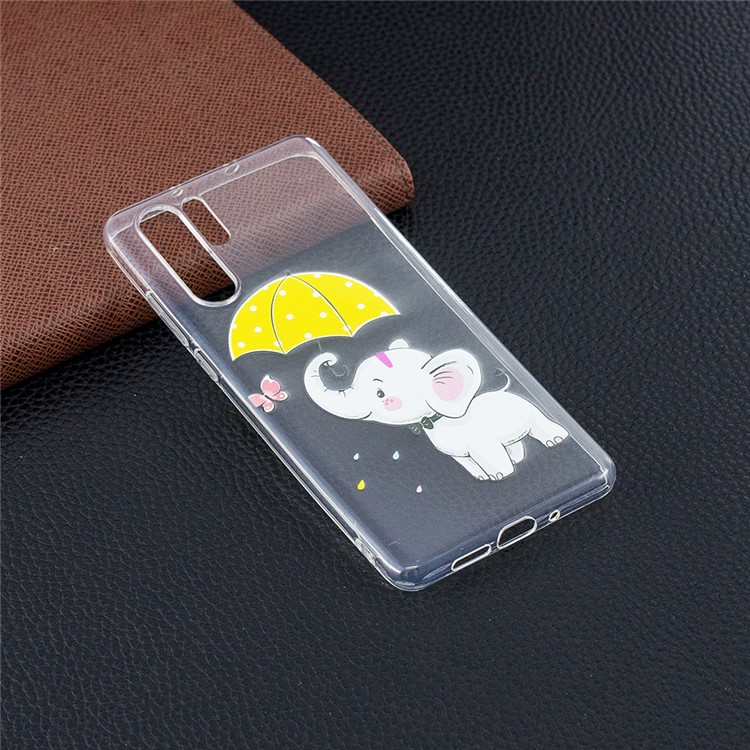 Pattern Printing TPU Phone Shell Case for Huawei P30 Pro - Elephant Holding an Umbrella-6