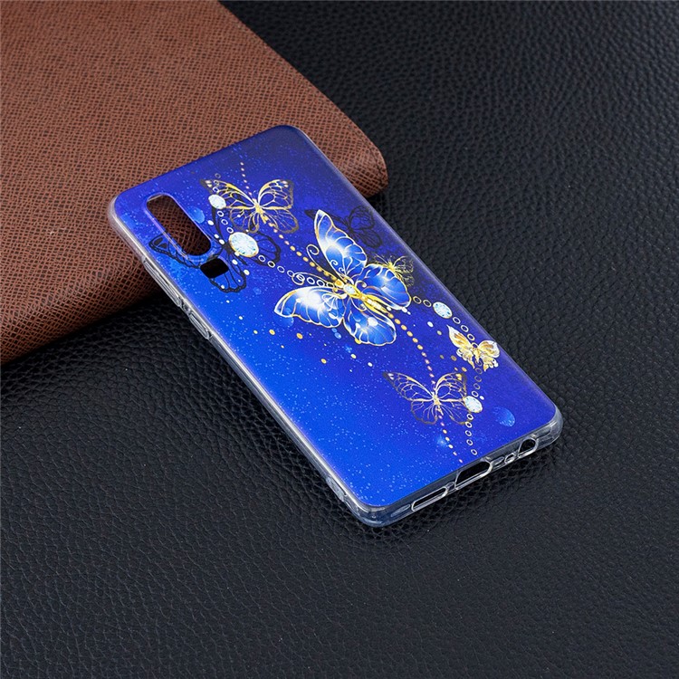 Pattern Printing Soft TPU Back Case for Huawei P30 - Blue Butterflies-6