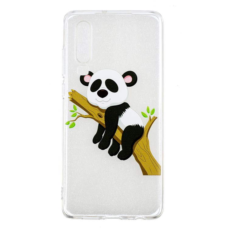 Pattern Printing Soft TPU Protective Case for Huawei P30 - Panda on Branch-2