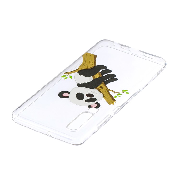 Pattern Printing Soft TPU Protective Case for Huawei P30 - Panda on Branch-4