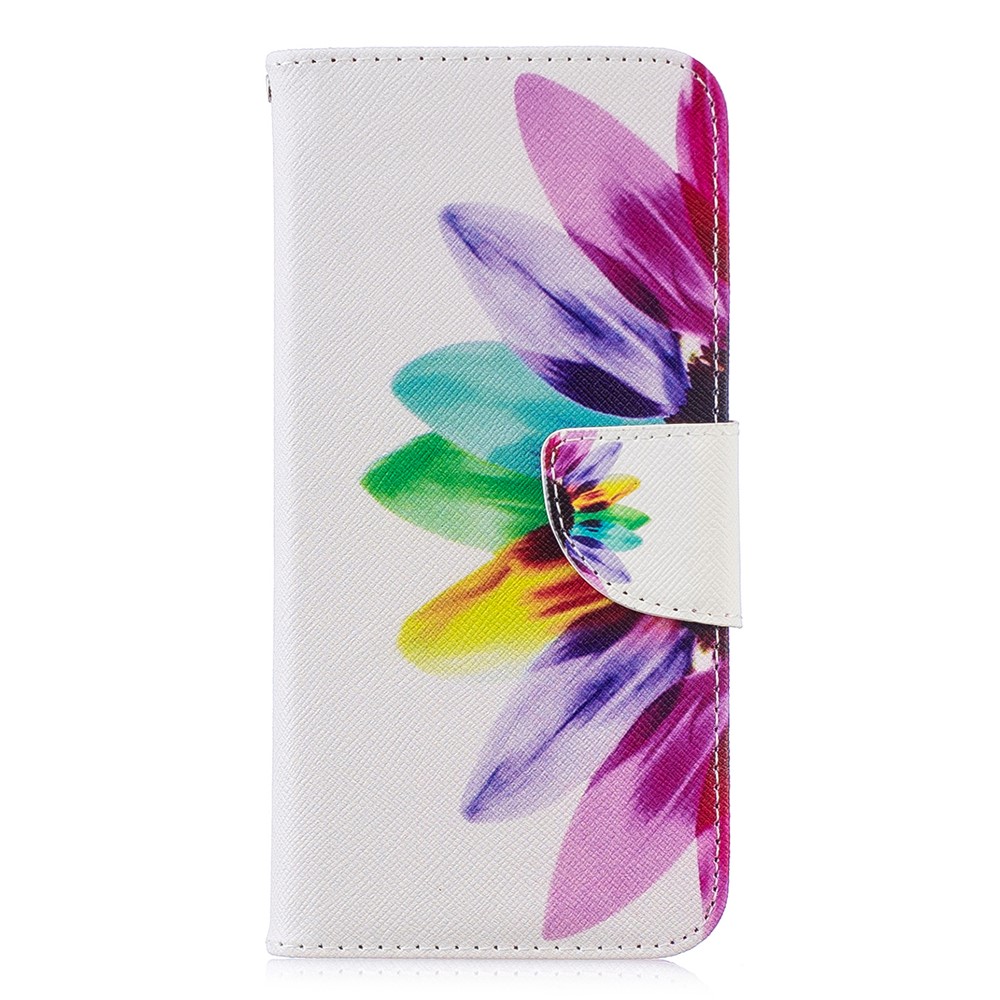 Pattern Printing PU Leather Flip Case for Huawei P Smart (2019) / Honor 10 Lite - Petals Pattern-2