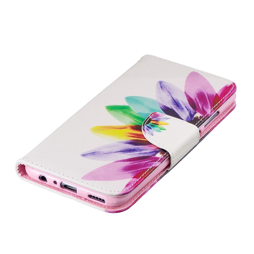 Pattern Printing PU Leather Flip Case for Huawei P Smart (2019) / Honor 10 Lite - Petals Pattern-6