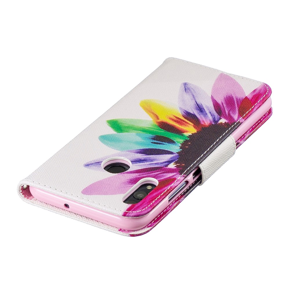 Pattern Printing PU Leather Flip Case for Huawei P Smart (2019) / Honor 10 Lite - Petals Pattern-7