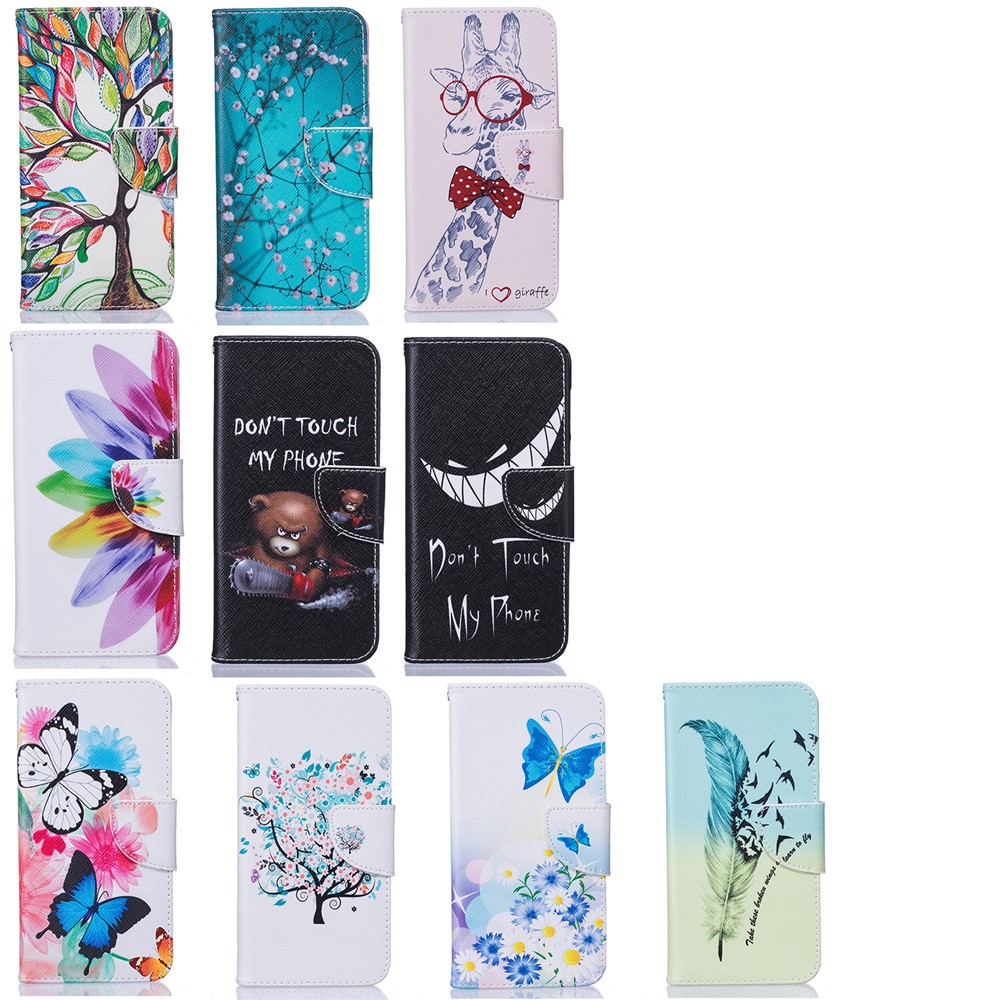 Pattern Printing PU Leather Flip Case for Huawei P Smart (2019) / Honor 10 Lite - Petals Pattern-9