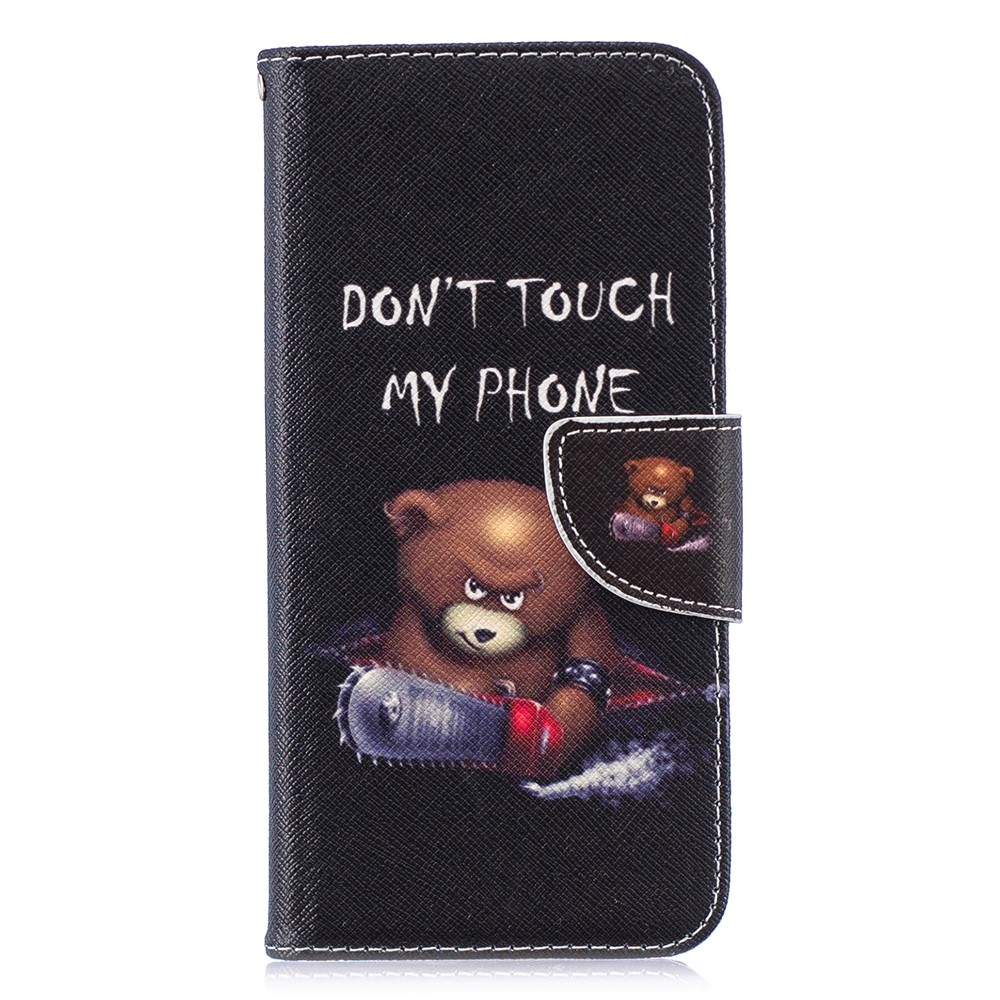 Pattern Printing PU Leather Flip Cover for Huawei P Smart (2019) / Honor 10 Lite - Bear And Its Warnings-2