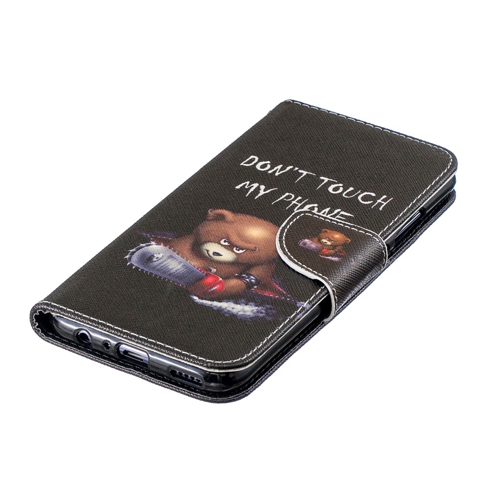 Pattern Printing PU Leather Flip Cover for Huawei P Smart (2019) / Honor 10 Lite - Bear And Its Warnings-6