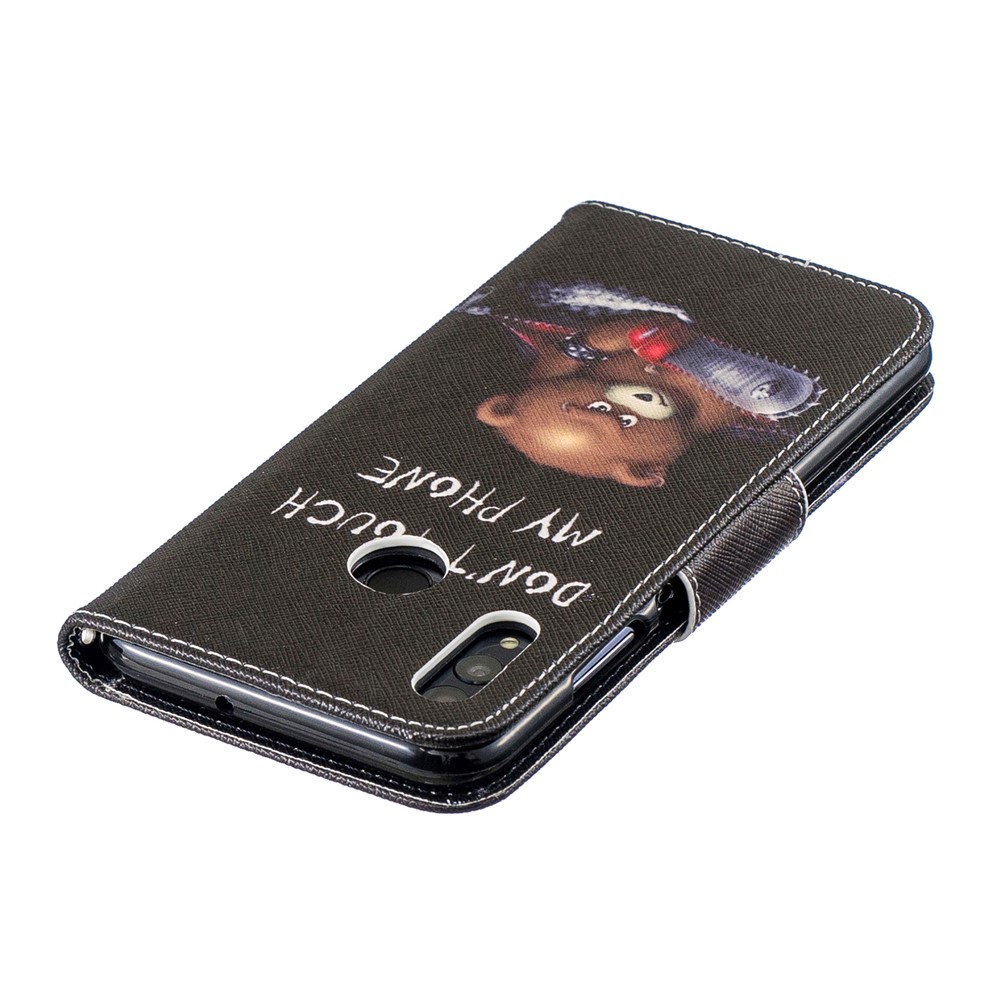 Pattern Printing PU Leather Flip Cover for Huawei P Smart (2019) / Honor 10 Lite - Bear And Its Warnings-7