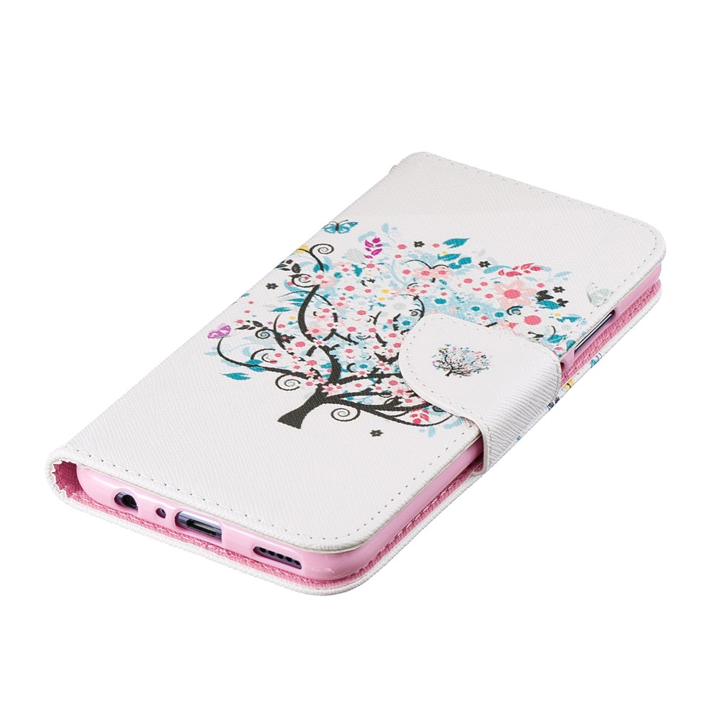 Musterdruck PU-Leder-Flip-Shell Für Huawei P Smart (2019) / Ehre 10 Lite. - Blühender Baum-6