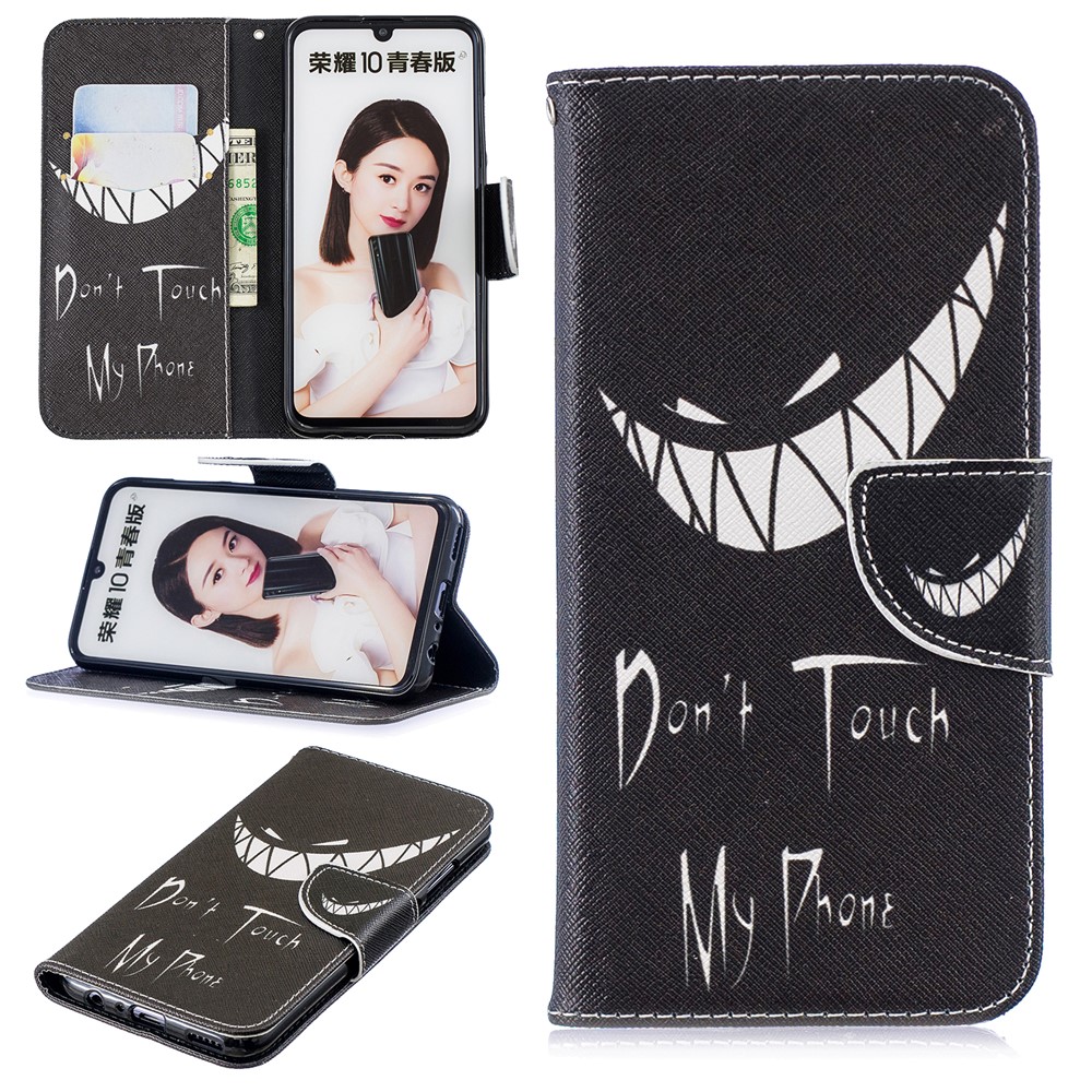 Padrão De Impressão PU Couro Flip Case Para Huawei P Inteligente (2019) / Honrar 10 Lite - Não Toque No Meu Telefone-1