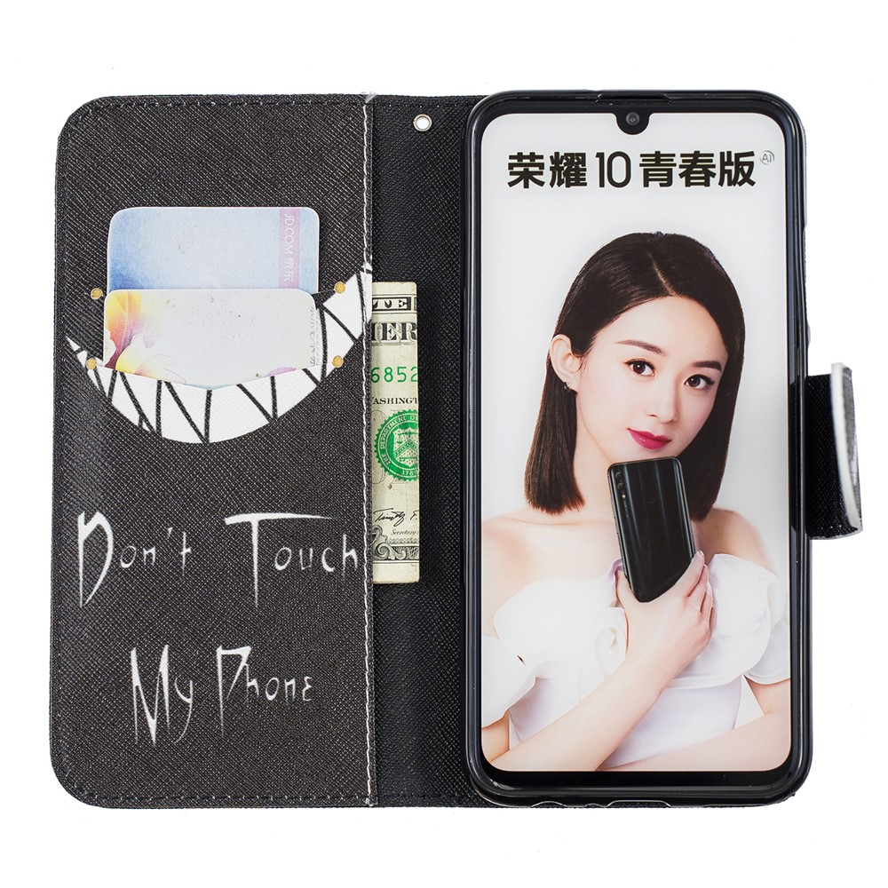 Padrão De Impressão PU Couro Flip Case Para Huawei P Inteligente (2019) / Honrar 10 Lite - Não Toque No Meu Telefone-8