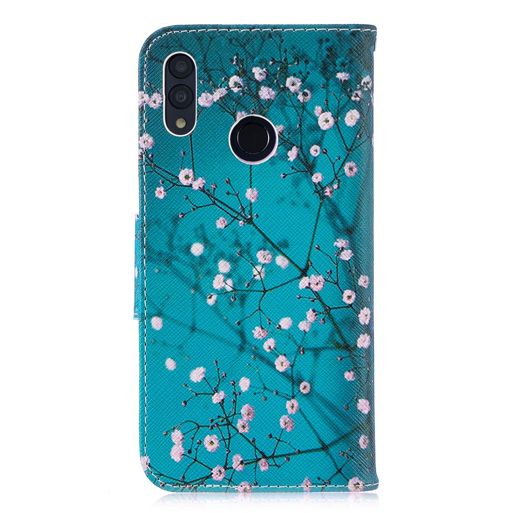 Pattern Printing PU Leather Flip Protective Cover for Huawei P Smart (2019) / Honor 10 Lite - Tree with Flowers-3
