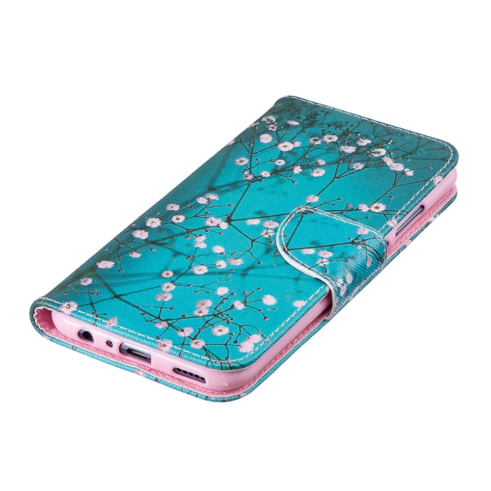 Pattern Printing PU Leather Flip Protective Cover for Huawei P Smart (2019) / Honor 10 Lite - Tree with Flowers-6
