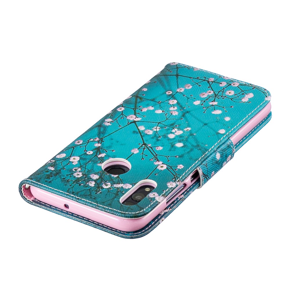 Pattern Printing PU Leather Flip Protective Cover for Huawei P Smart (2019) / Honor 10 Lite - Tree with Flowers-7