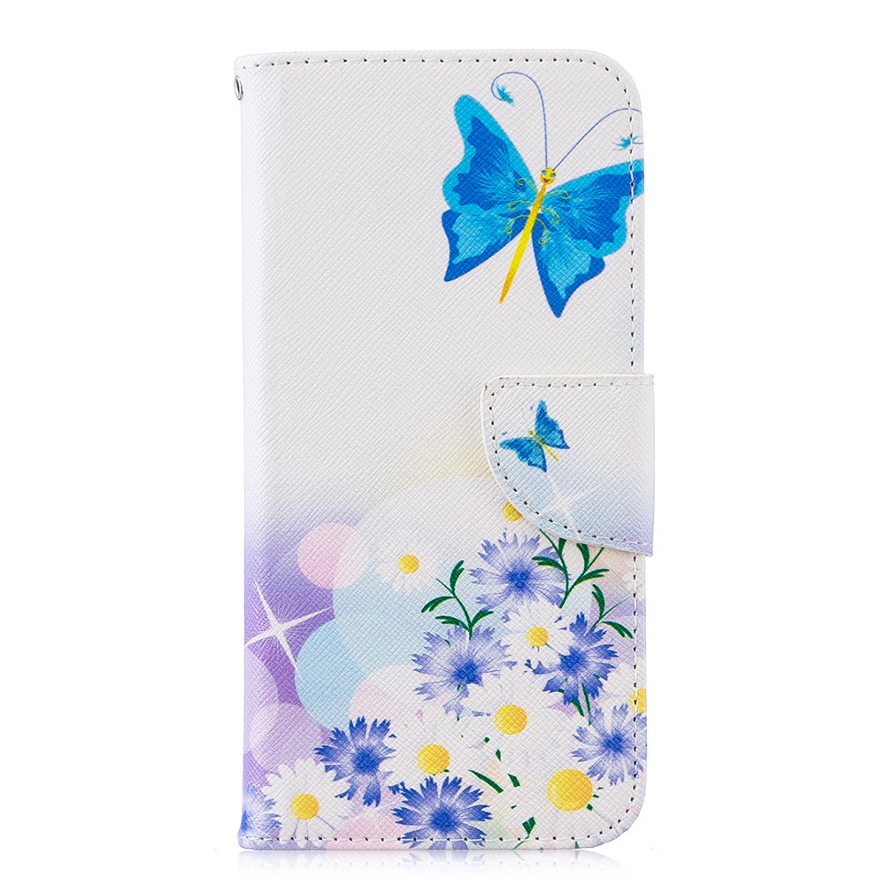 Musterdruck PU-Leder-Flip-Flip-Hülle Für Huawei P Smart (2019) / Ehre 10 Lite. - Blaue Schmetterlinge-2
