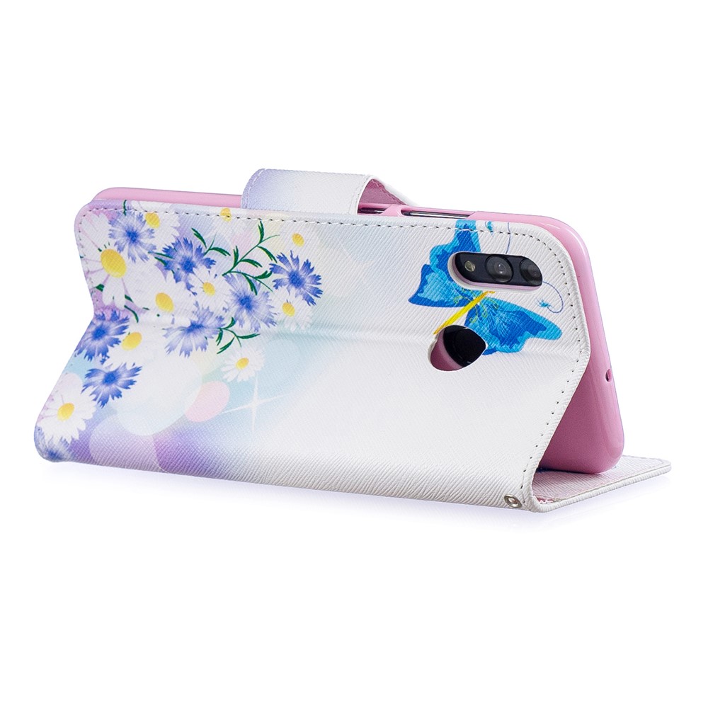 Musterdruck PU-Leder-Flip-Flip-Hülle Für Huawei P Smart (2019) / Ehre 10 Lite. - Blaue Schmetterlinge-4