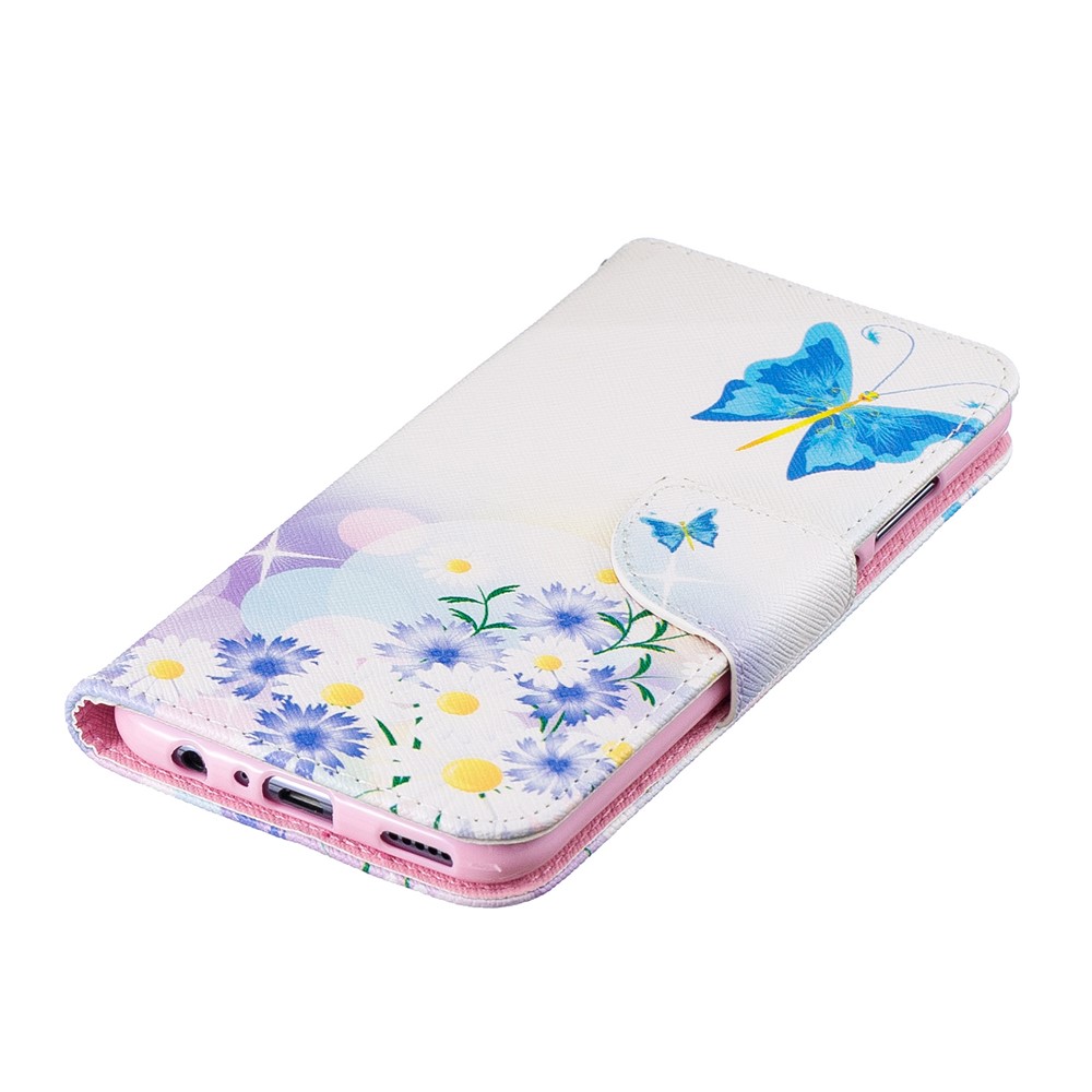 Musterdruck PU-Leder-Flip-Flip-Hülle Für Huawei P Smart (2019) / Ehre 10 Lite. - Blaue Schmetterlinge-6