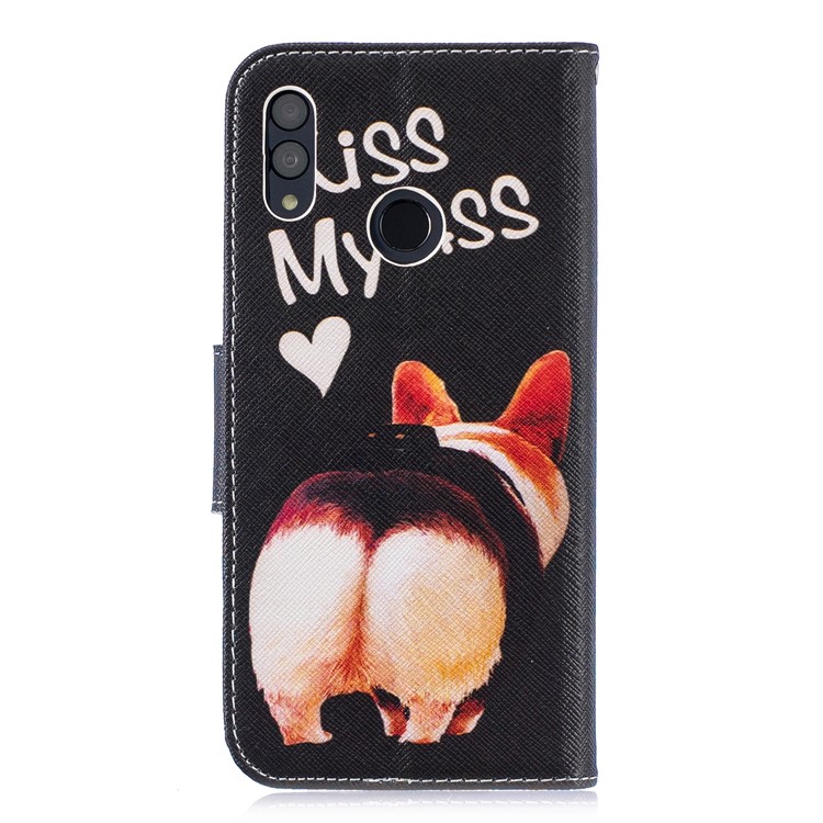 Pattern Printing Wallet Leather Stand Case for Huawei Honor 10 Lite / P Smart (2019) - Kiss My Ass-3