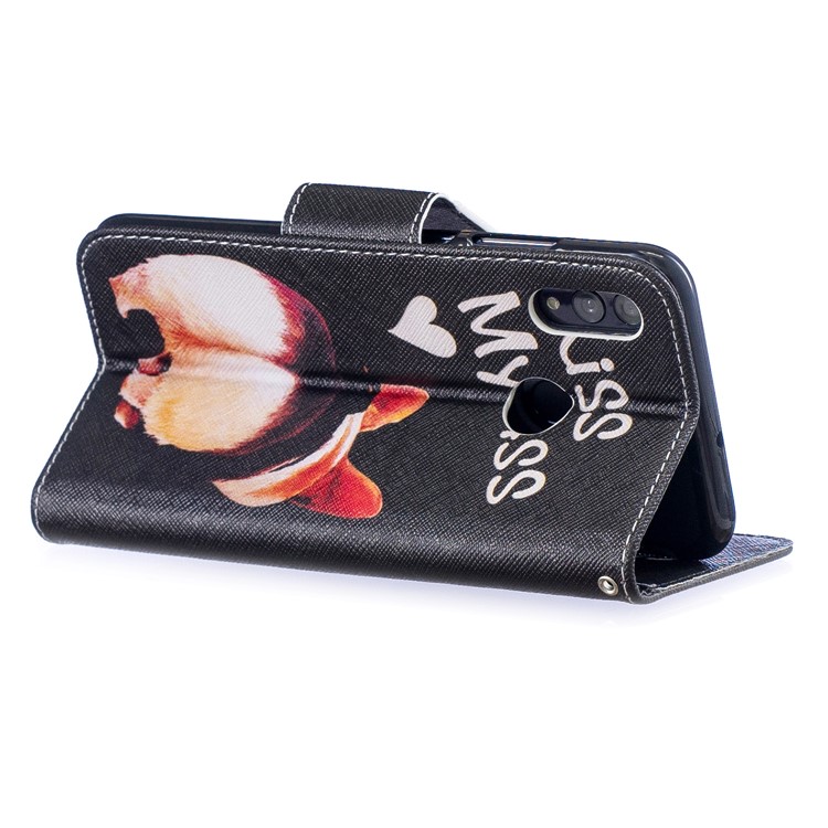 Pattern Printing Wallet Leather Stand Case for Huawei Honor 10 Lite / P Smart (2019) - Kiss My Ass-4
