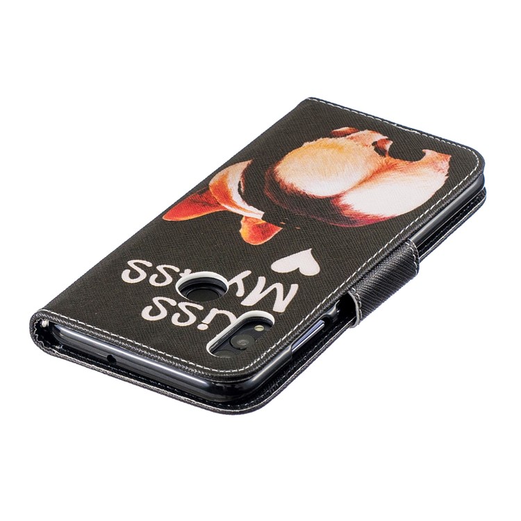 Pattern Printing Wallet Leather Stand Case for Huawei Honor 10 Lite / P Smart (2019) - Kiss My Ass-7