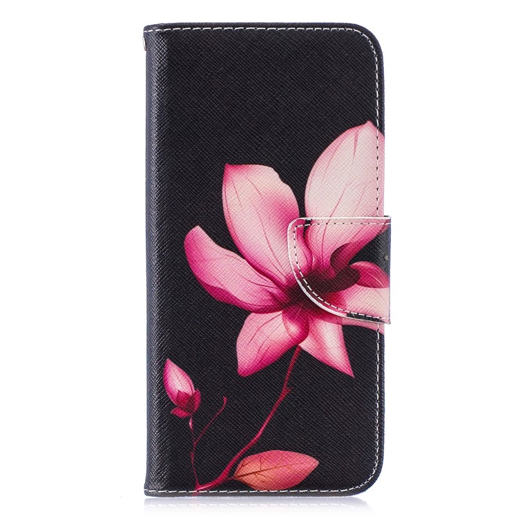Musterdruckmappe Leder Standoberteil Für Huawei Ehre 10 Lite / P Smart (2019) - Blumenmuster-2