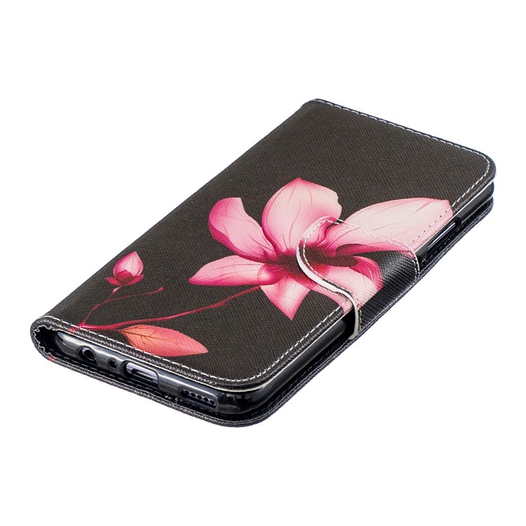 Musterdruckmappe Leder Standoberteil Für Huawei Ehre 10 Lite / P Smart (2019) - Blumenmuster-6