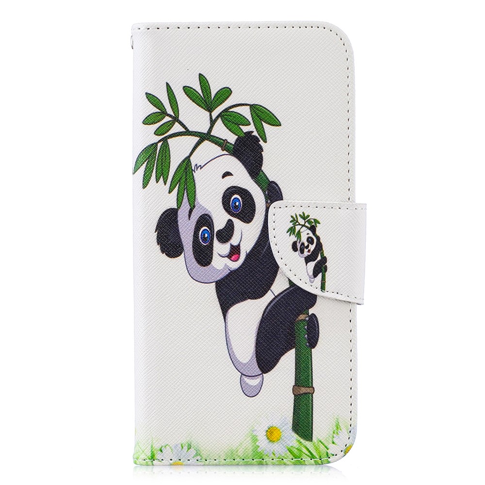 Pattern Printing Leather Wallet Stand Case for Huawei Honor 10 Lite / P Smart (2019) - Panda-2