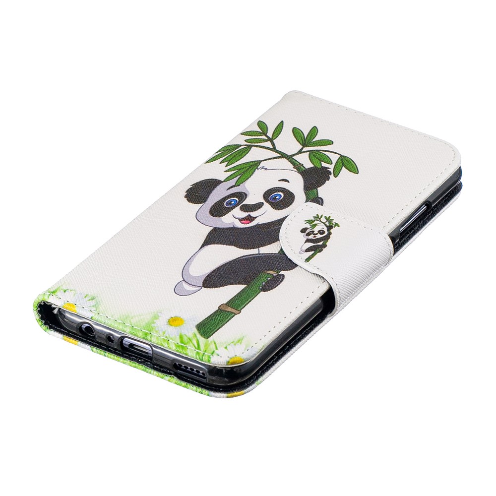 Pattern Impresión de la Billetera de Cuero Case Para Huawei Honor 10 Lite / P Smart (2019) - Panda