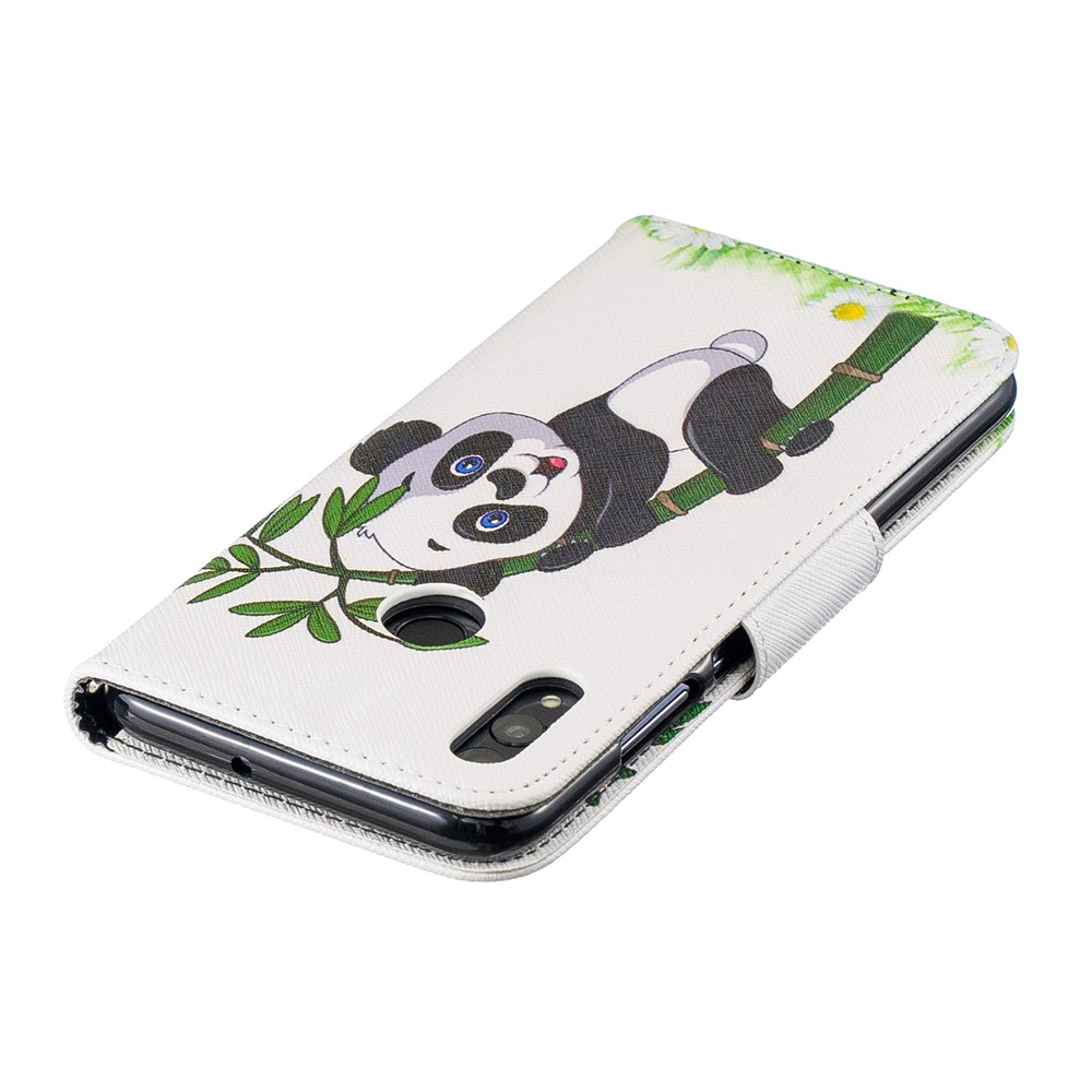 Pattern Impresión de la Billetera de Cuero Case Para Huawei Honor 10 Lite / P Smart (2019) - Panda