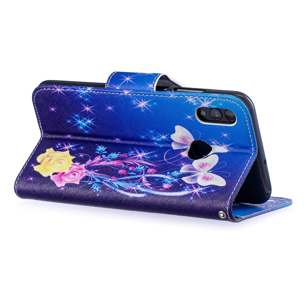 Pattern Printing Cell Phone Leather Stand Case for Huawei Honor 10 Lite / P Smart (2019) - Elegant Butterflies-4
