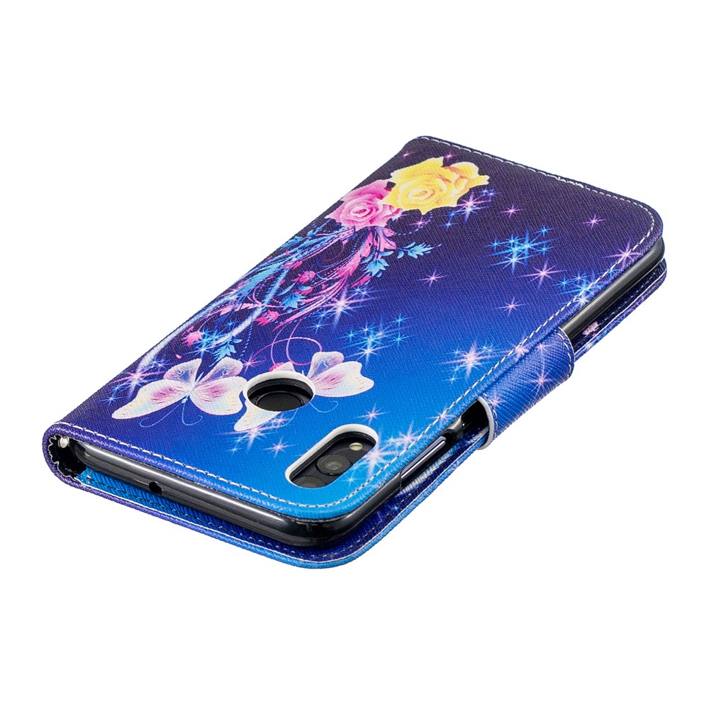 Pattern Printing Cell Phone Leather Stand Case for Huawei Honor 10 Lite / P Smart (2019) - Elegant Butterflies-7