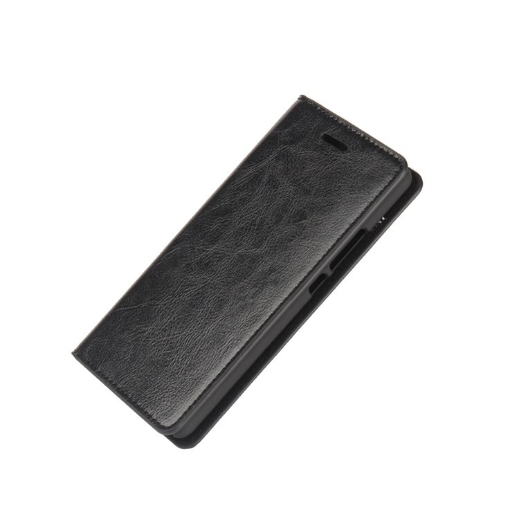 Crazy Horse Wallet Stand Genuine Leather Case for Huawei P9 Lite - Black-6