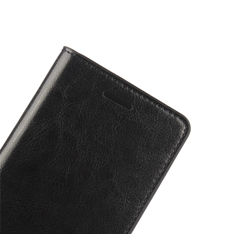 Crazy Horse Wallet Stand Genuine Leather Case for Huawei P9 Lite - Black-8