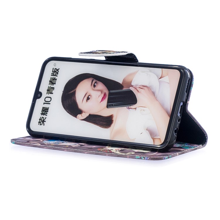 Pattern Printing Light Spot Decor Stand Wallet Leather Protective Case for Huawei P Smart (2019) / Honor 10 Lite - Elephant-5