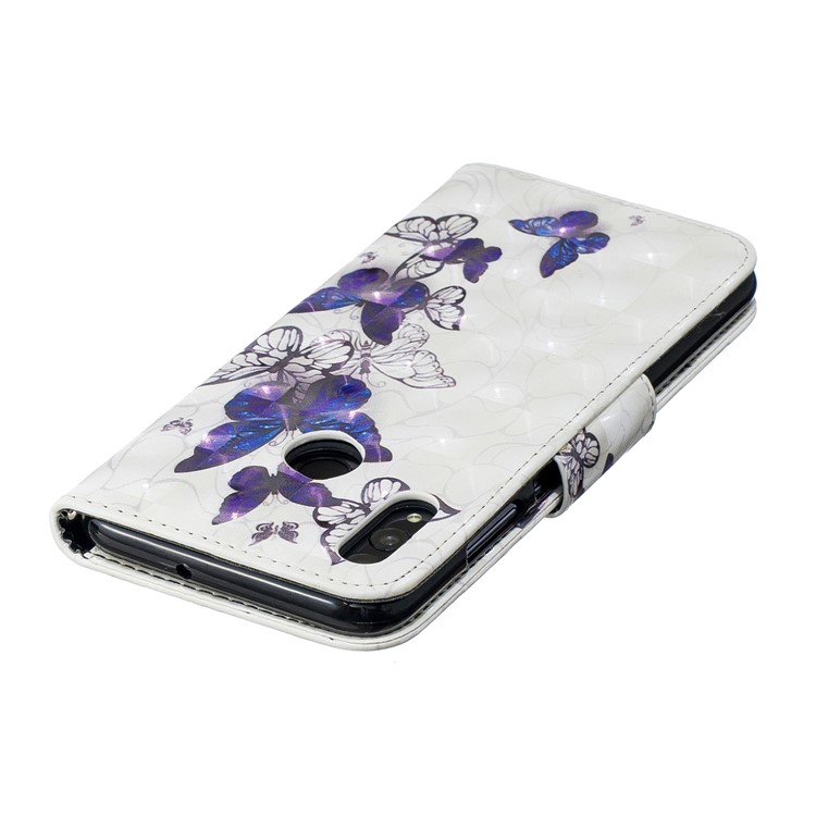 Pattern Printing Light Spot Decor Stand Wallet Leather Flip Case for Huawei P Smart (2019) / Honor 10 Lite - Pretty Butterflies-7