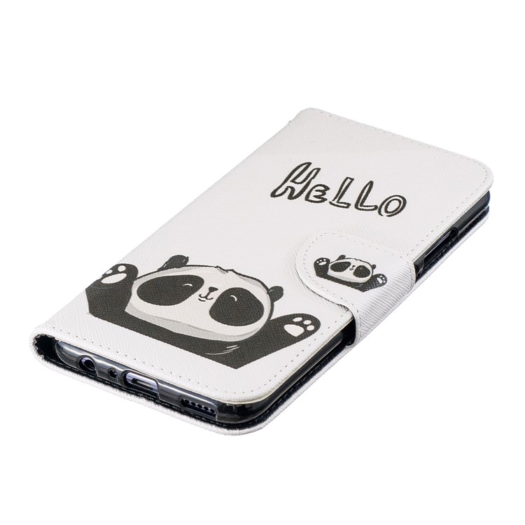Pattern Printing PU Leather Folio Flip Casing for Huawei P Smart (2019) / Honor 10 Lite - Adorable Panda-6
