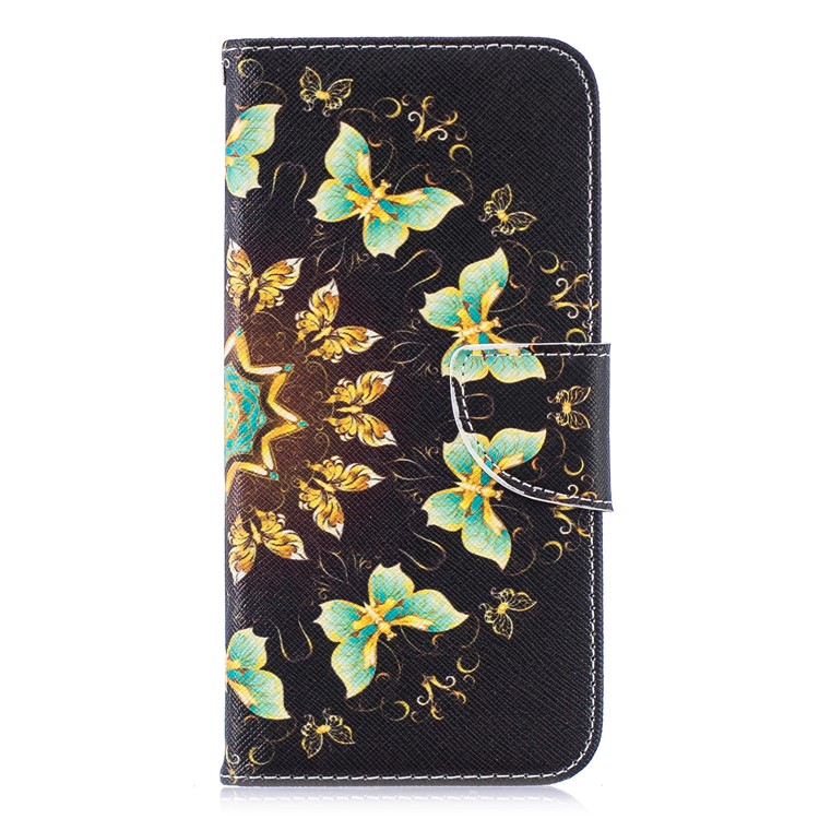 Pattern Printing PU Leather Folio Flip Protective Cover for Huawei P Smart (2019) / Honor 10 Lite - Colorized Butterflies-2
