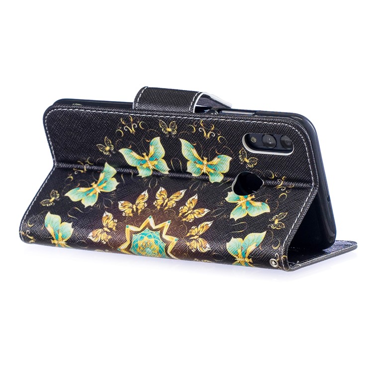 Pattern Printing PU Leather Folio Flip Protective Cover for Huawei P Smart (2019) / Honor 10 Lite - Colorized Butterflies-4